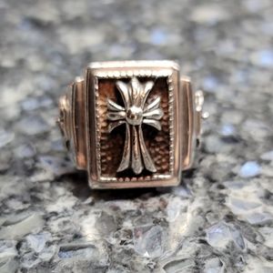 Sterling Silver 3 Cross Ring, 21.8 g